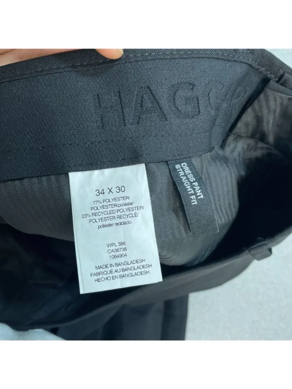 NWOT Haggar Men's 34x30 Black Dress Pants Straight Fit Polyester Blend